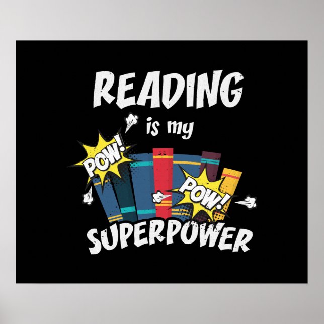 Reading Is My Superpower Book Bookworm Poster (Front)