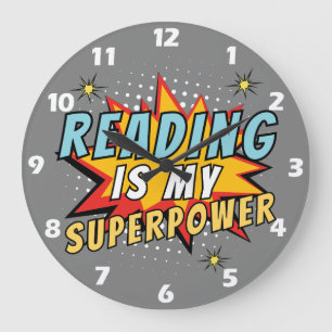 Reading Is My Superpower Book Lover Wall Clock