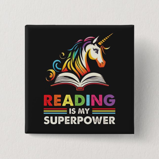 Reading is my superpower  button (Front)