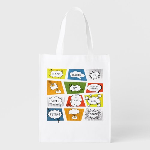 Reading is my Superpower Grocery Bag