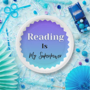 Reading Is My Superpower Paper Plates