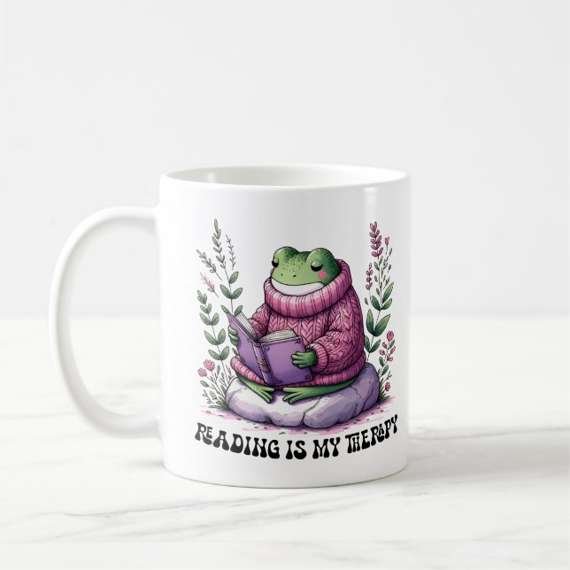 Reading is my therapy coffee mug (Left)