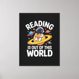 Reading is Out of This World Space Funny Books Lov Canvas Print