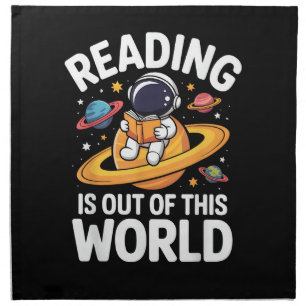 Reading is Out of This World Space Funny Books Lov Cloth Napkin