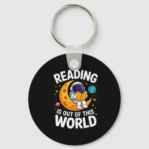 Reading is out of this world space funny booksRead Keychain