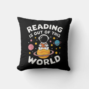 Reading Is Out Of This World Space Throw Pillow