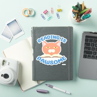 Reading is Pawsome Funny Cat Cartoon Book