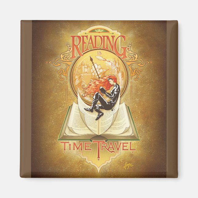 Reading is Time Travel Magnet (Front)