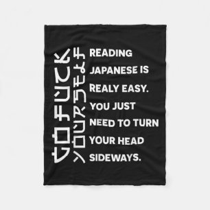 Reading Japanese Is Really Easy Shirt Student Quot Fleece Blanket