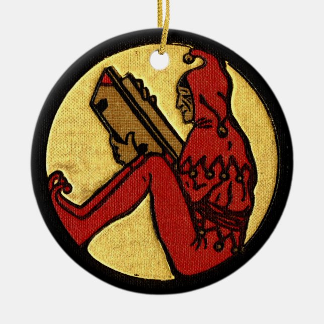 Reading Jester Ceramic Ornament (Front)