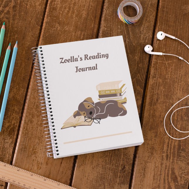 Reading Journal Personalized Book Lover Notebook (Back to School Personalized Reading Journal Kids Book Club Library)
