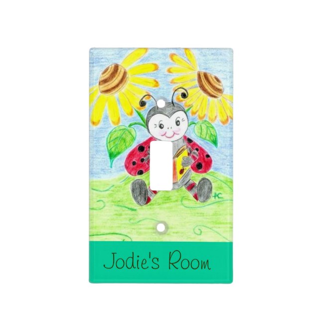 Reading ladybug persoanlized light switch cover (Front)