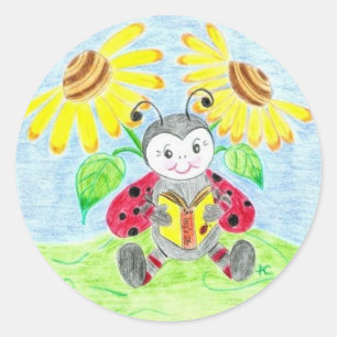 Reading ladybug stickers