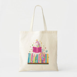 Reading Library Unicorn Read Books Lover Reader Gi Tote Bag