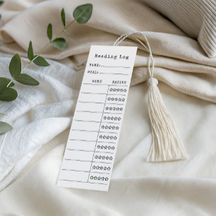 Reading Log Library Card Bookmarks
