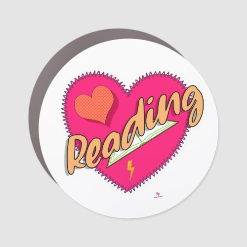Reading Love Book Heart Motto Car Magnet