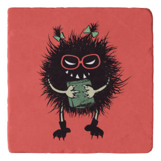 Reading Lover Art - Evil Bug Geek Girl Librarian Trivet