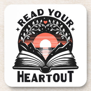 Reading Lover Read Your Heart Out Book Nerd Beverage Coaster
