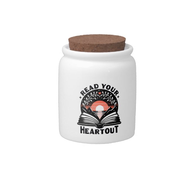 Reading Lover Read Your Heart Out Book Nerd Candy Jar (Front)
