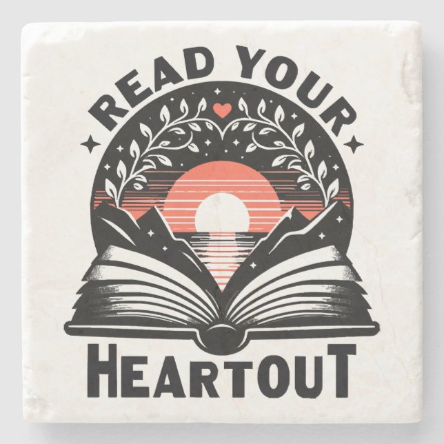 Reading Lover Read Your Heart Out Book Nerd Stone Coaster (Front)
