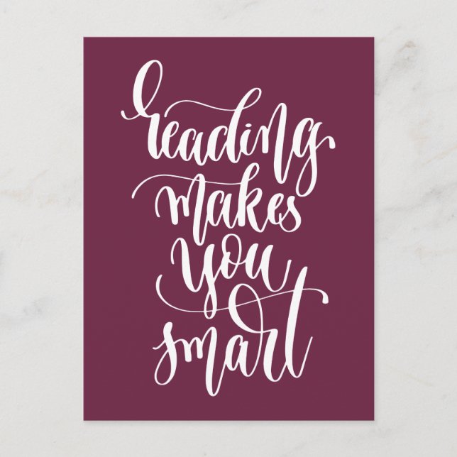 Reading Makes You Smart Postcard (Front)