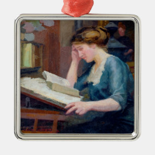 Reading Metal Ornament