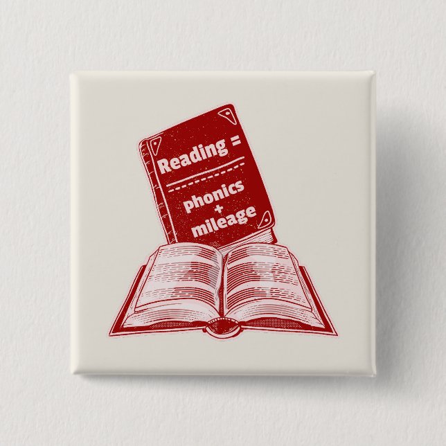 Reading mileage Phonics  Button (Front)