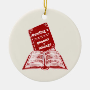 Reading mileage Phonics Ceramic Ornament