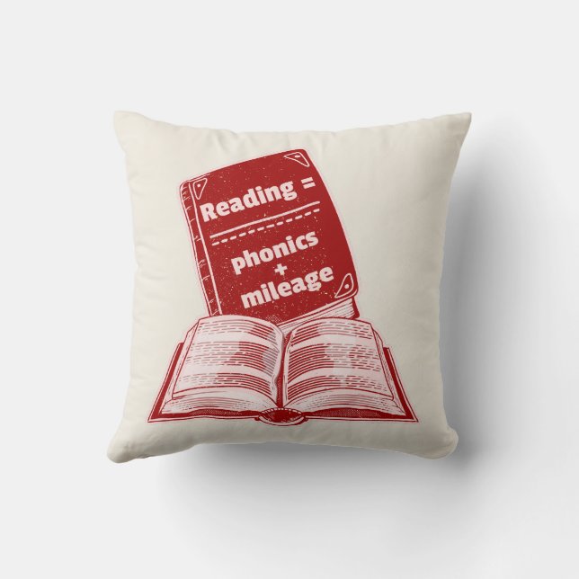 Reading mileage Phonics  Throw Pillow (Back)