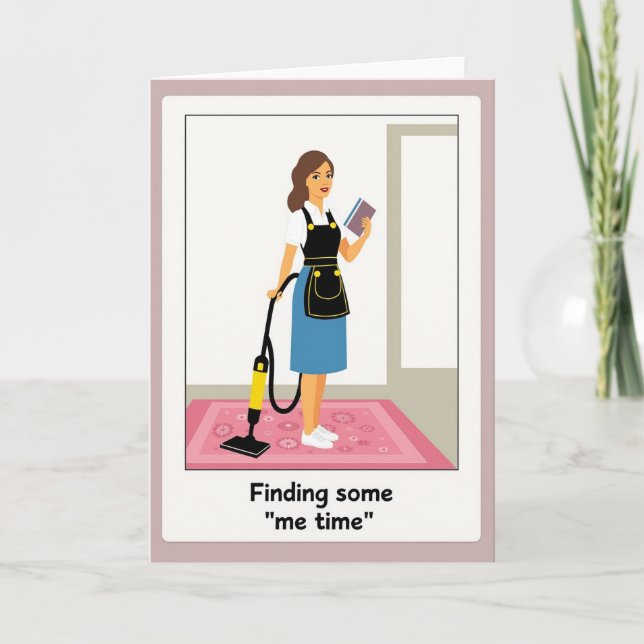 Reading Mom Illustration Card (Front)