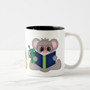Reading Mouse cartoon coffee mug