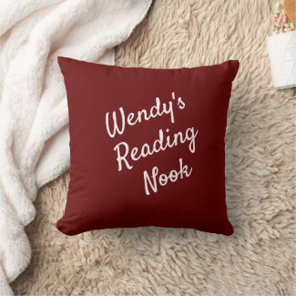 Reading Nook Cushion, Red & White Throw Pillow