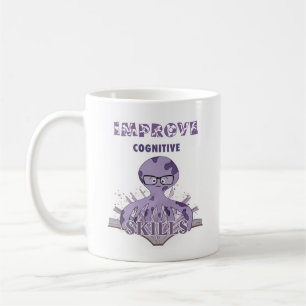 Reading octopus coffee mug