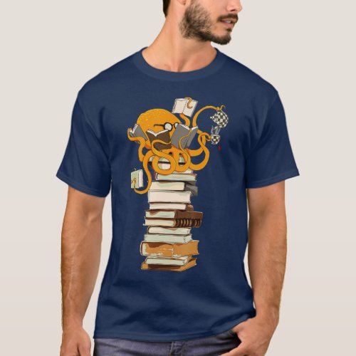 Reading Octopus tea coffee and books gift  T_Shirt