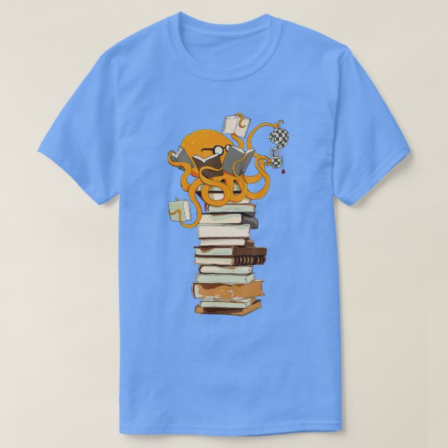 Reading Octopus tea coffee and books gift  T-Shirt (Design Front)