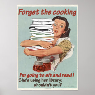 Reading or Cooking Poster