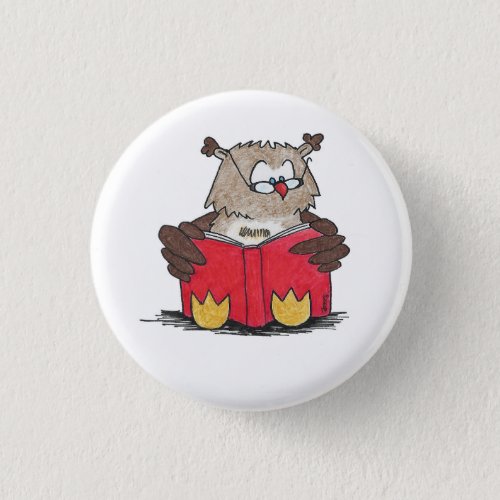 READING OWL button by Nicole Janes
