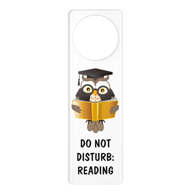 Reading Owl Do Not Disturb Door Hanger (Front)