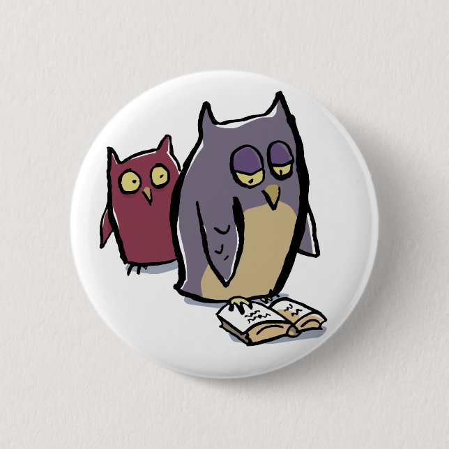reading owls button (Front)