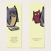 reading owls customizable bookmark (Front & Back)