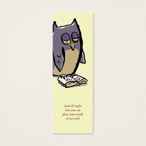 reading owls customizable bookmark business cards