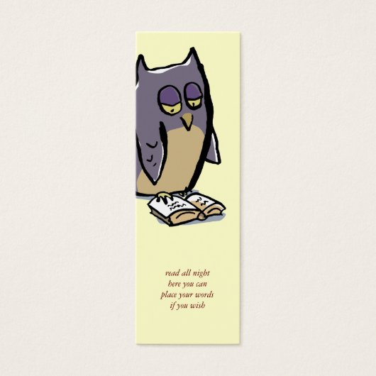 reading owls customizable bookmark (Front)