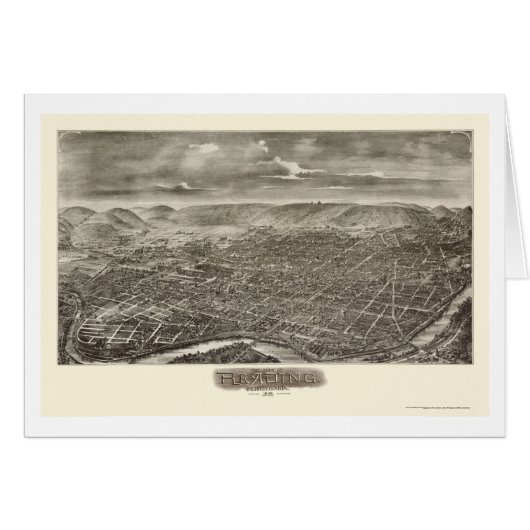 Reading, PA Panoramic Map - 1898 Cards (Front Horizontal)