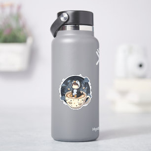Reading Penguin with Warm Cup Sticker