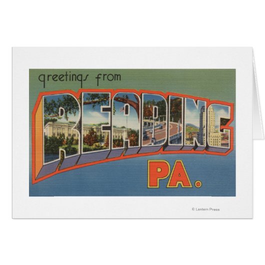 Reading, Pennsylvania - Large Letter Scenes Cards (Front Horizontal)
