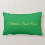 Reading pillow, elegant & pretty, green & yellow lumbar pillow