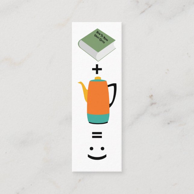 Reading Plus Coffee Bookmark Card (Front)