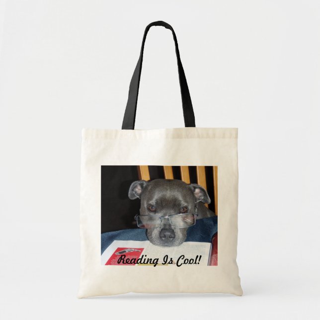 Reading Pup Tote Bag (Front)