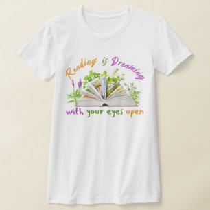 Reading Quote Slim Fit Tee – Dream With Eyes Open