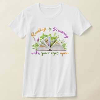 Reading Quote Slim Fit Tee – Dream With Eyes Open